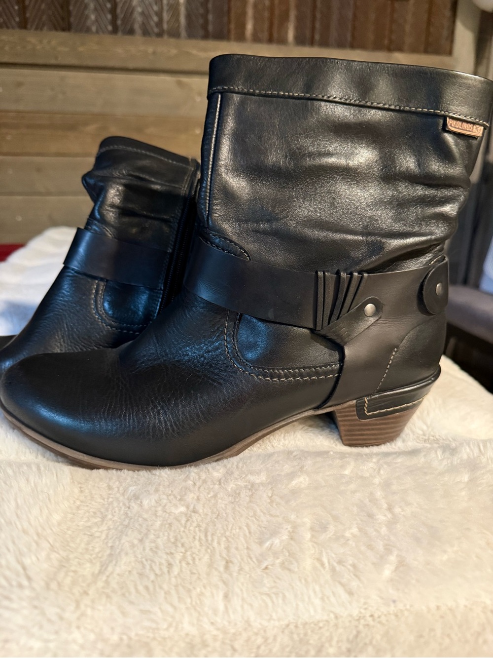 Pikolinos Rotterdam Black Leather Ankle Boots EU 41